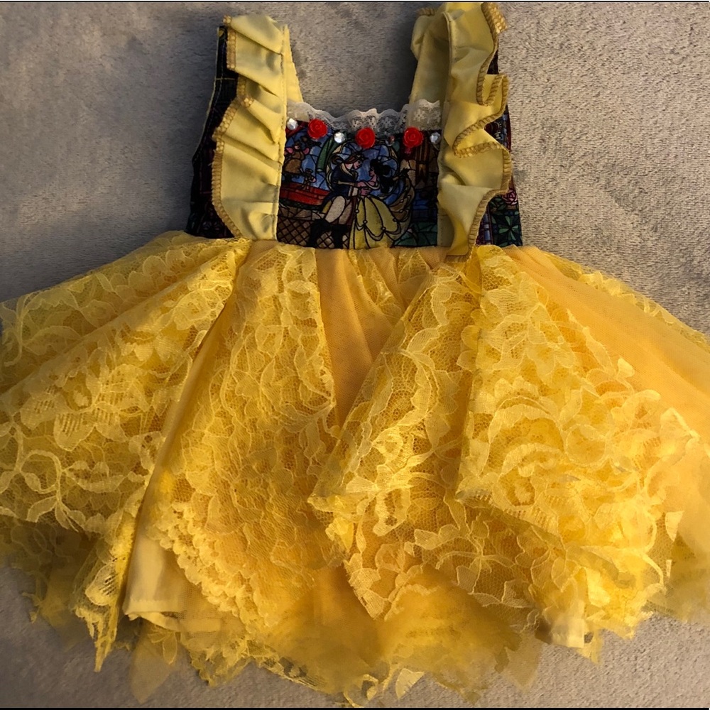Disney Custom Beauty and The Beast Dress 3/6M